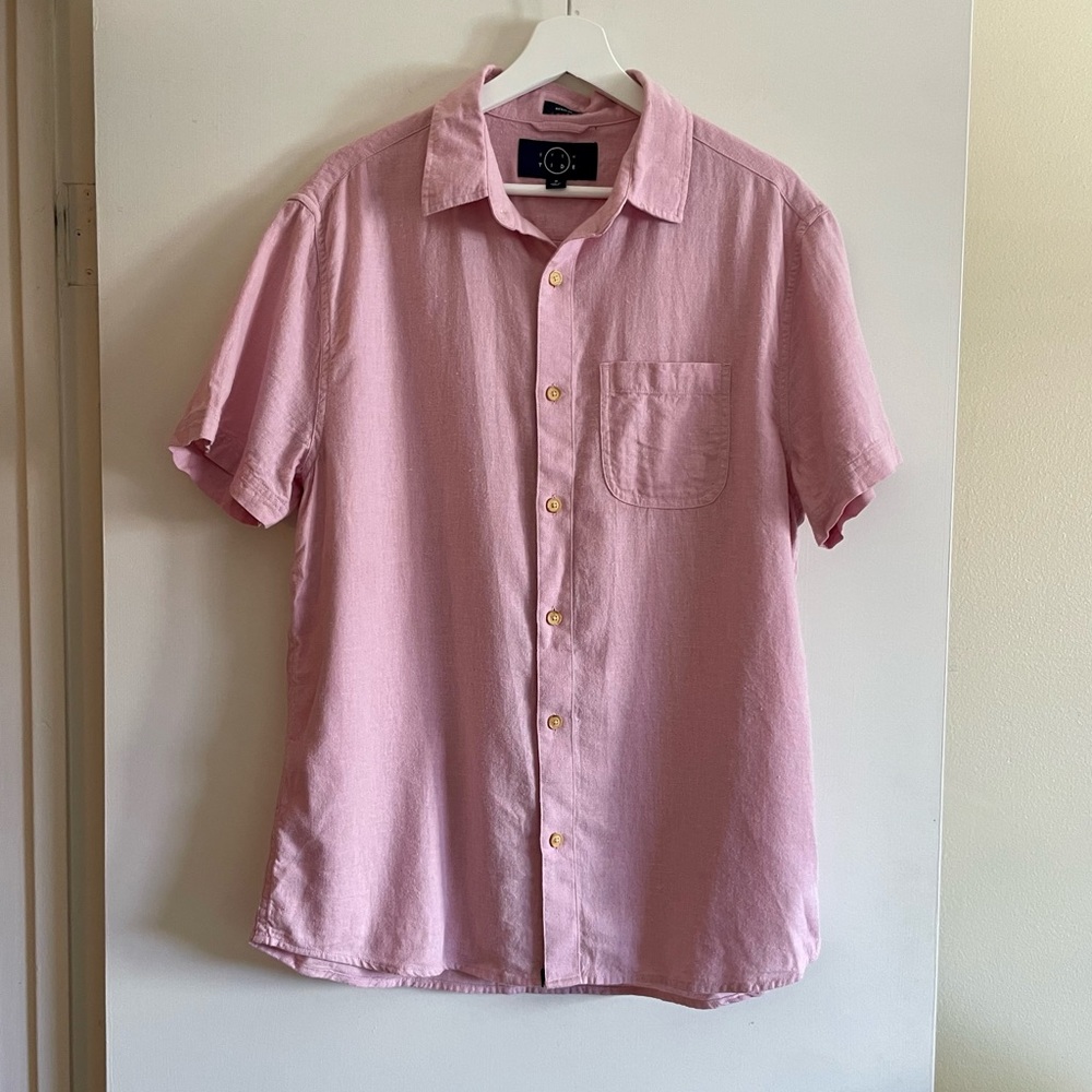 Nwot Even Tide Shortsleeved Button Down - image 1